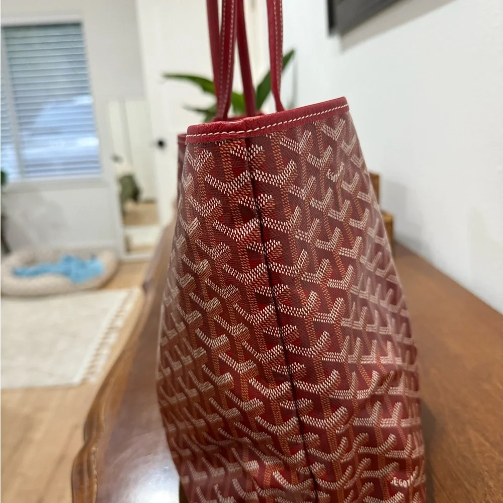 Goyard Red Chevron Tote Bag - Picture 2 of 7